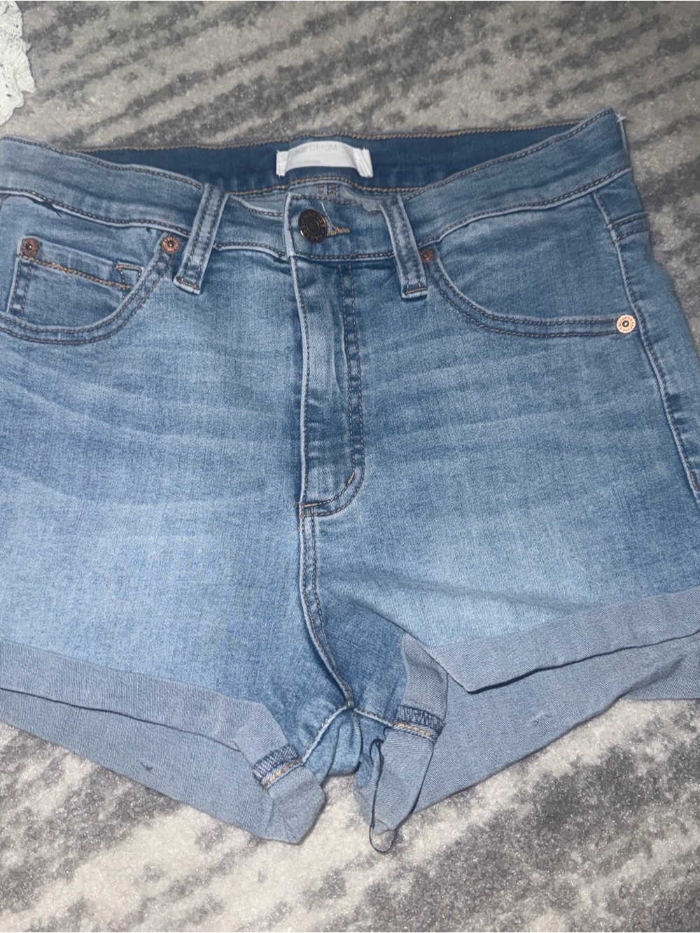 Garage Light Wash Blue Denim Jean Shorts